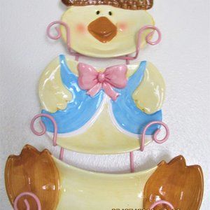 Springtime Surprises Easter Wall Décor (3 Ceramic Serving Trays w/ Metal Hanger)